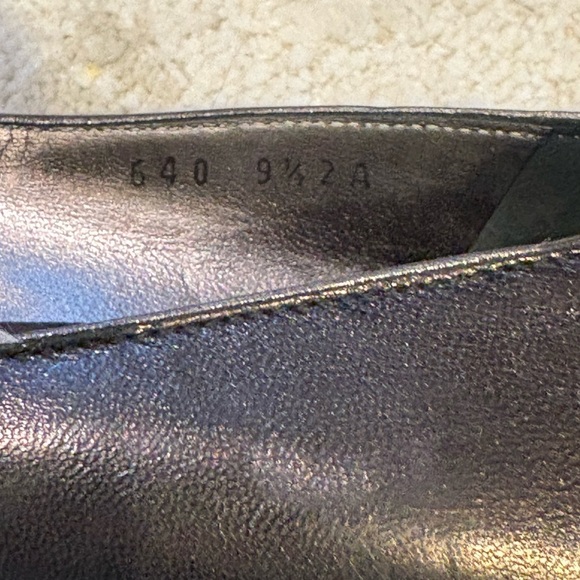 Ferragamo Black Leather Heel Shoes Silver Buckle Logo - Picture 11 of 16